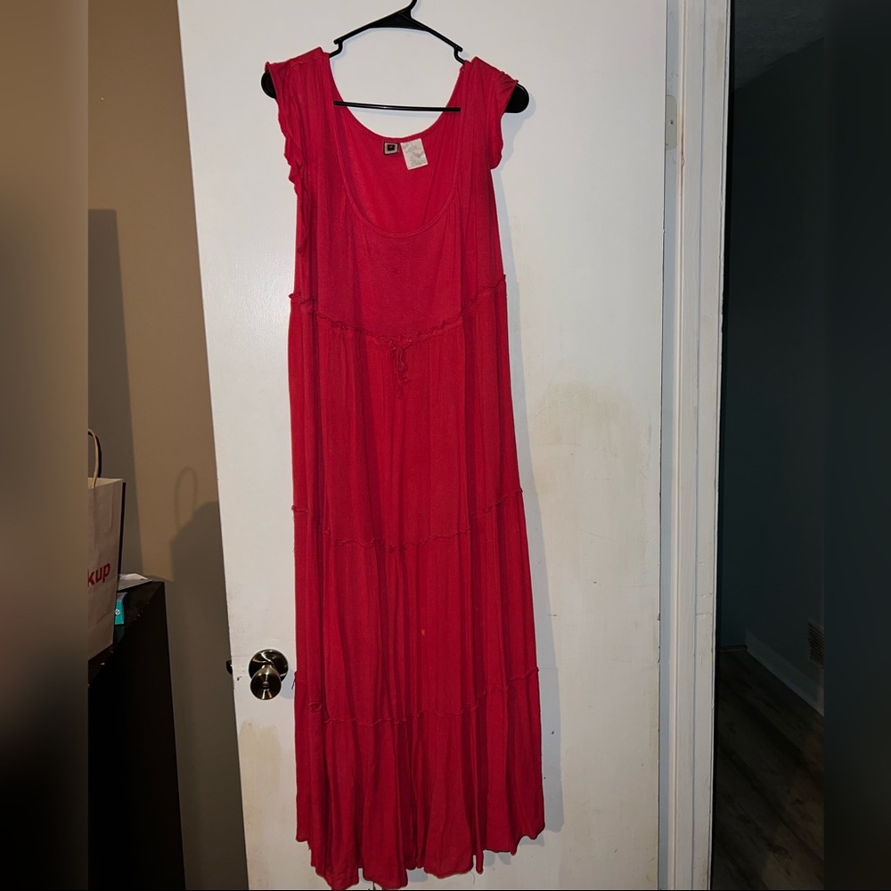 Salmon floor length dress